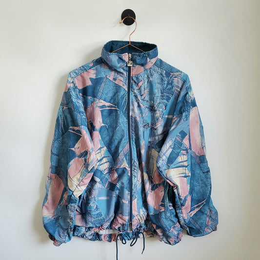 Vintage 90s Funky Pattern Windbreaker Jacket | Size M