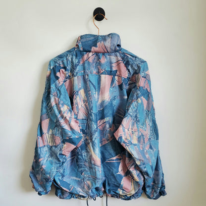 Vintage 90s Funky Pattern Windbreaker Jacket | Size M
