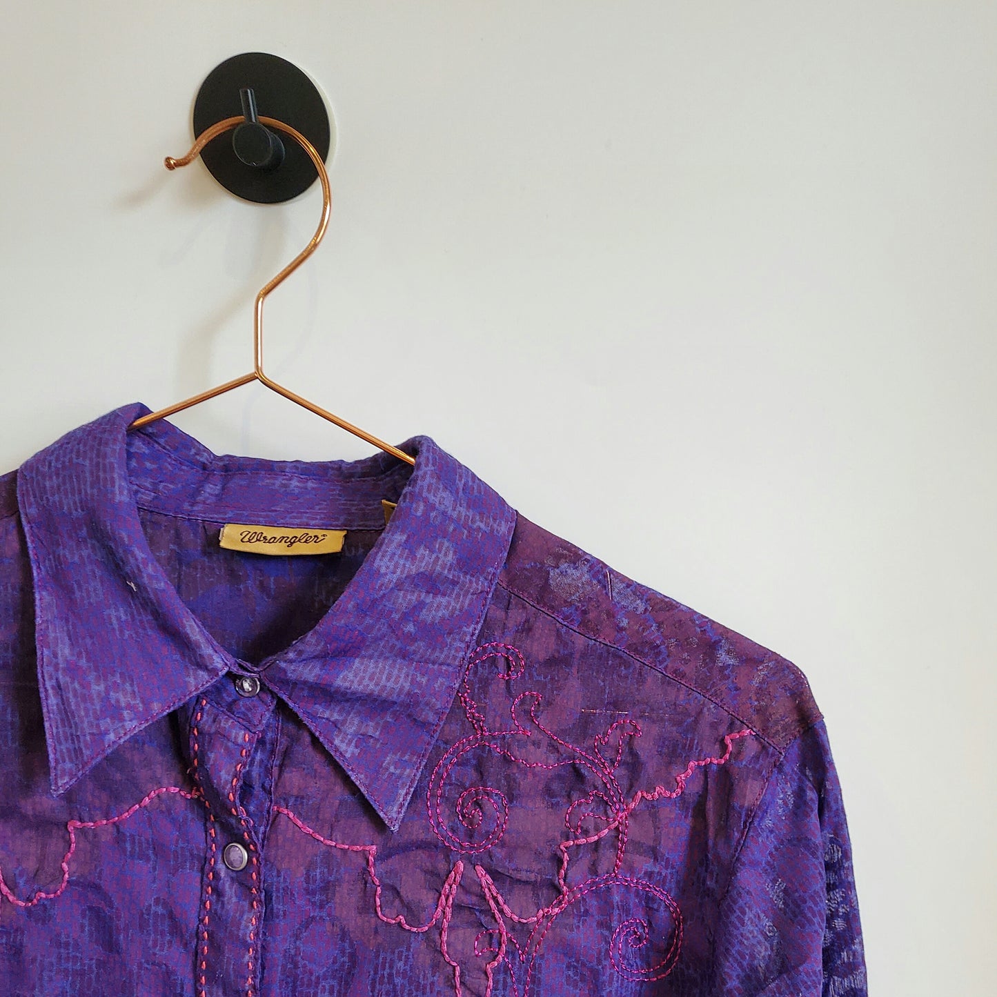 Vintage 90s Wrangler Western Boho Shirt | Size 10