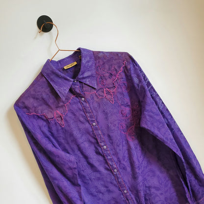 Vintage 90s Wrangler Western Boho Shirt | Size 10