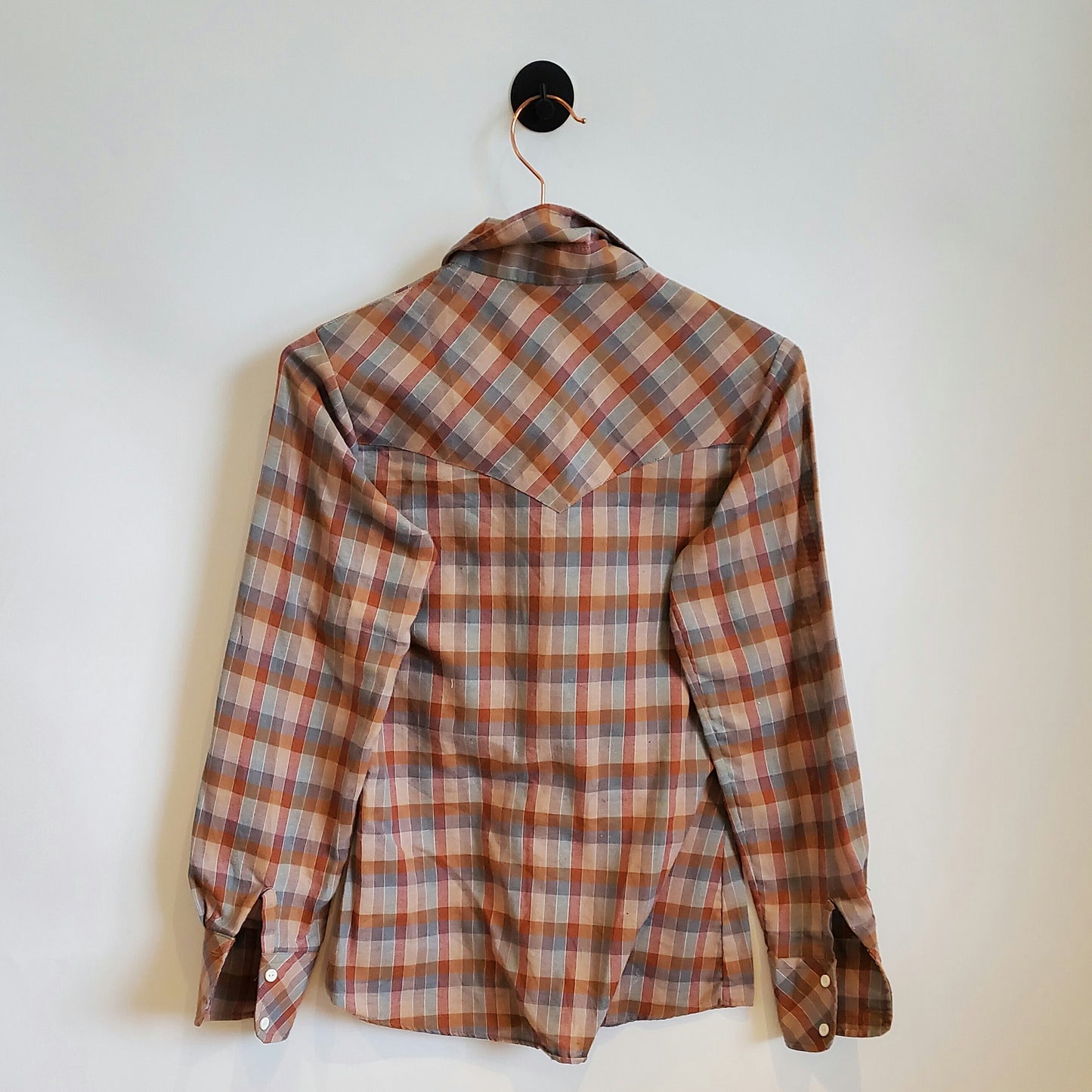 Vintage 70's Checked Boho Western Shirt | Size 6