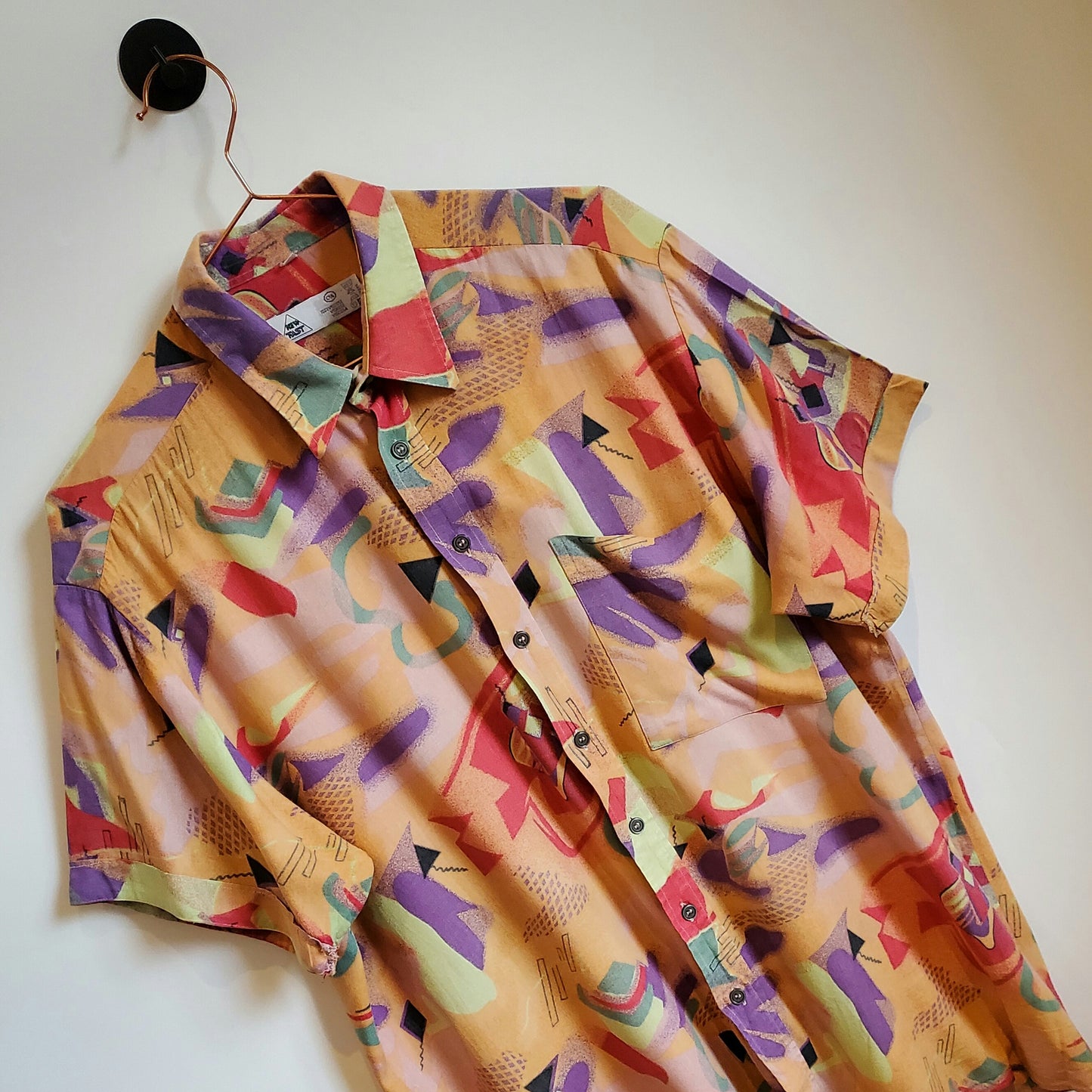 Vintage 90s Abstract Funky Pattern Shirt | Size L