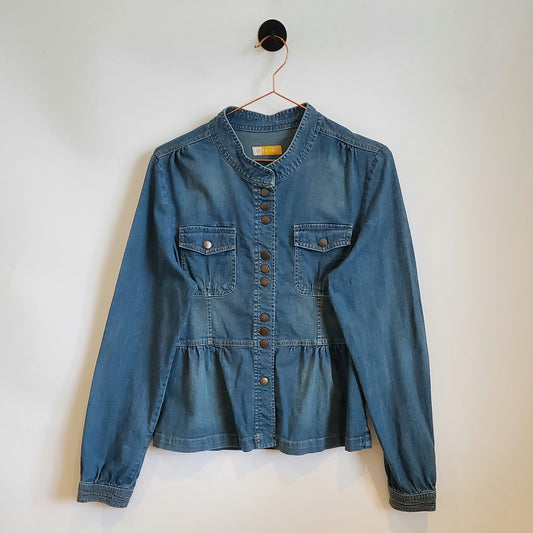 Vintage Y2K Boho Western Denim Shirt | Size 10
