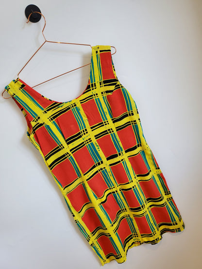 Vintage 90s Funky Pattern Mini Dress | Size 8