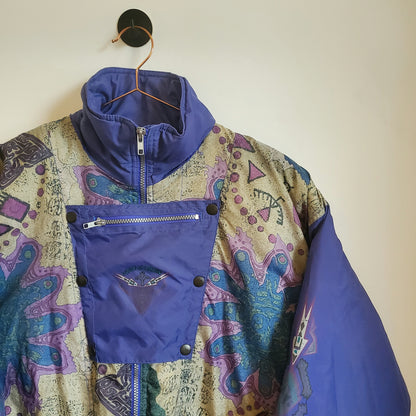 Vintage 90's Retro Pattern Ski Jacket | Size M