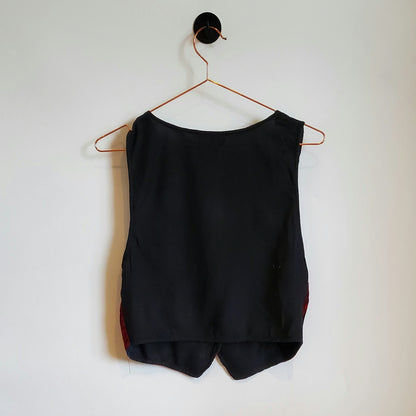Vintage 80s Velvet Chequered Waistcoat | Size S