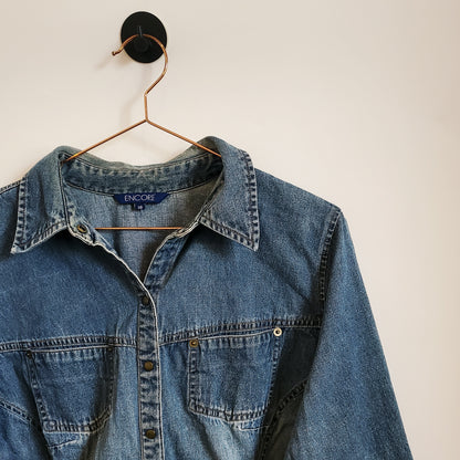 Vintage 90s Denim Shirt | Size 16