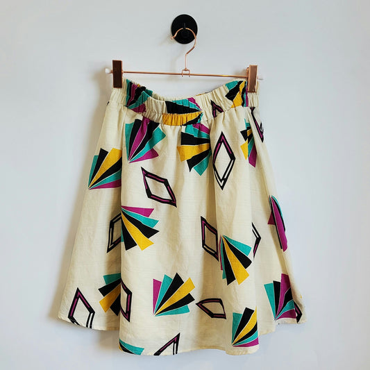 Vintage Y2K Funky Pattern Mini Skirt | Size 10