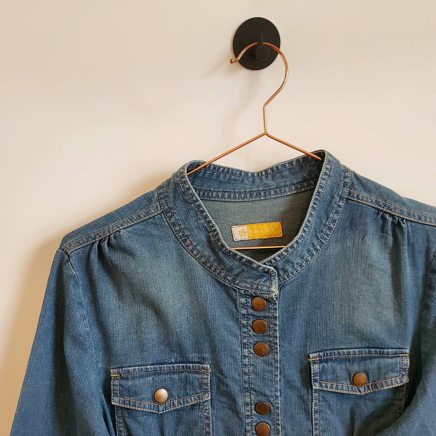 Vintage Y2K Boho Western Denim Shirt | Size 10