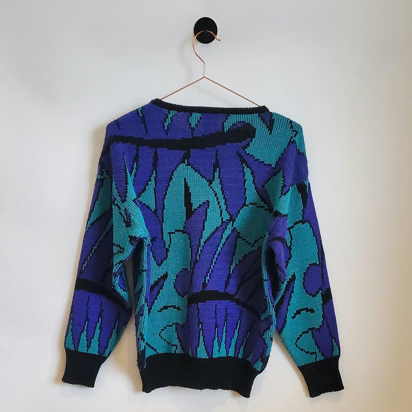 Vintage 80s Funky Pattern Knit Jumper | Size 12