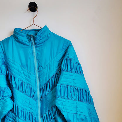 Vintage 80s Quilted Windbreaker Jacket | Size M