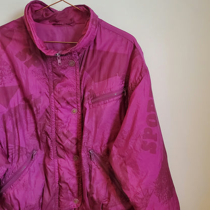 Sustainable vintage 90s ski jacket in pink
