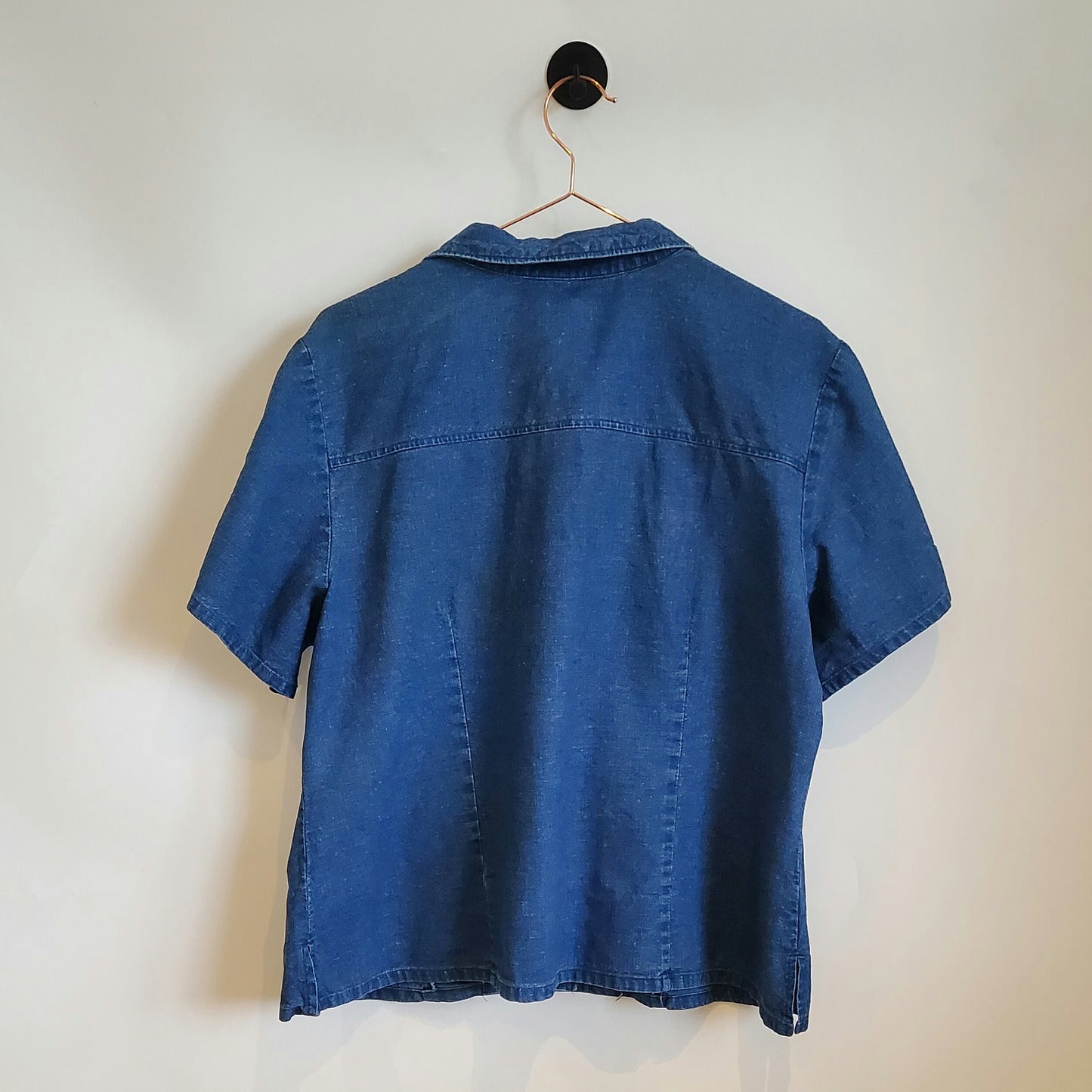 Vintage 90s Short Sleeve Denim Shirt | Size 16