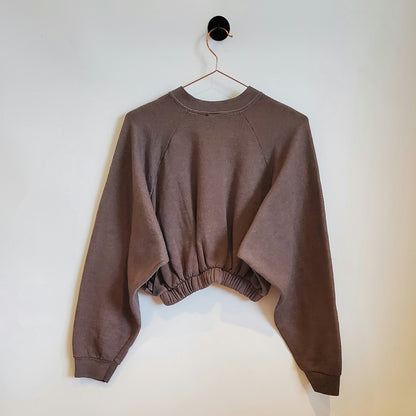 Vintage 90s Reworked Varsity Crop Sweatshirt | Size 10
