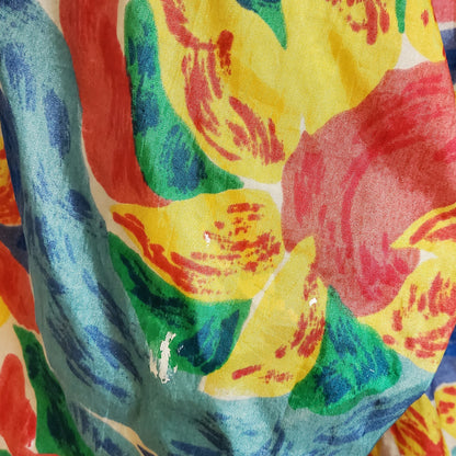 Vintage 80s Floral Print Windbreaker Jacket | Size 18