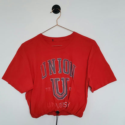 Reworked Varsity Graphic Cropped Tee | Size 12