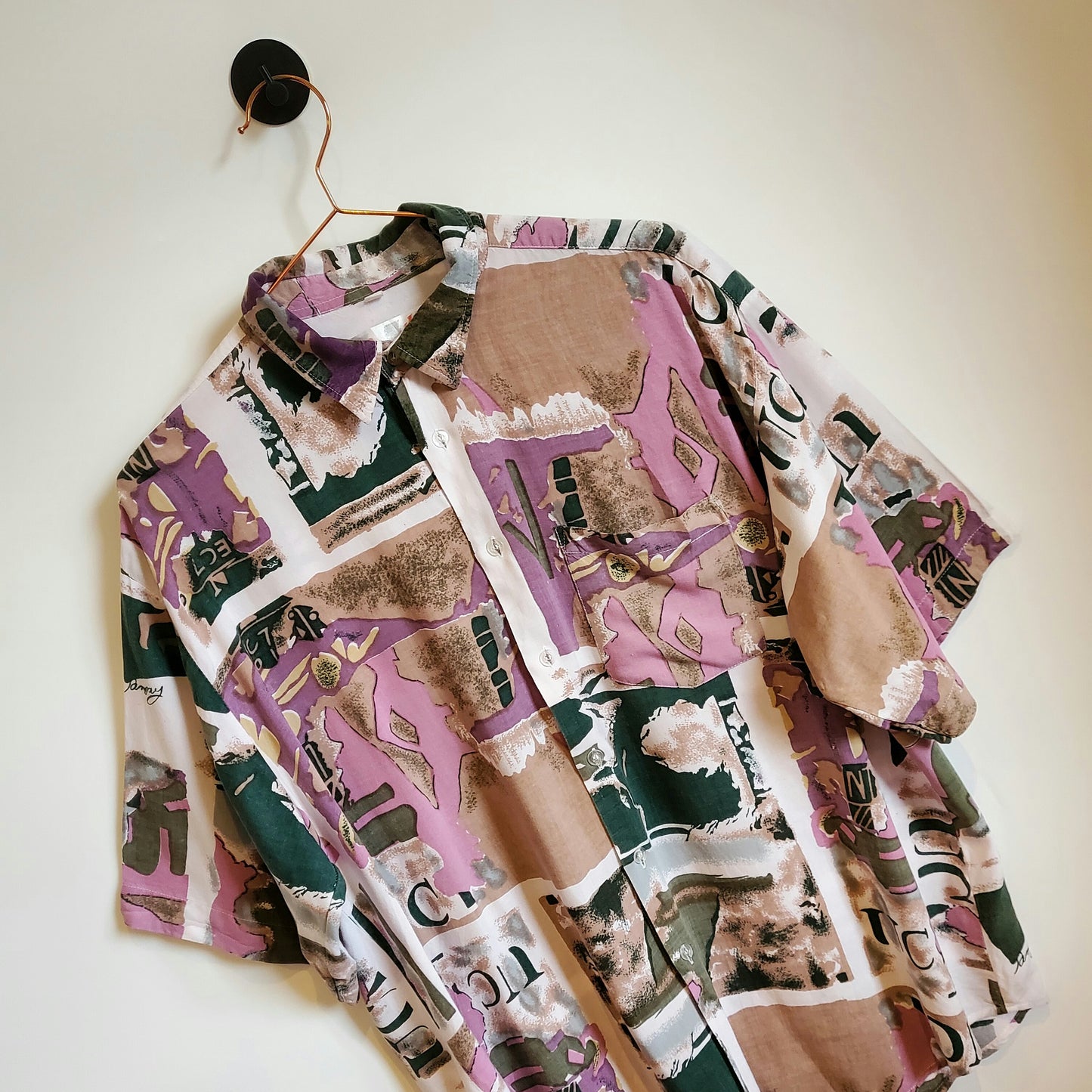 Vintage 90's Abstract Funky Pattern Shirt | Size XL