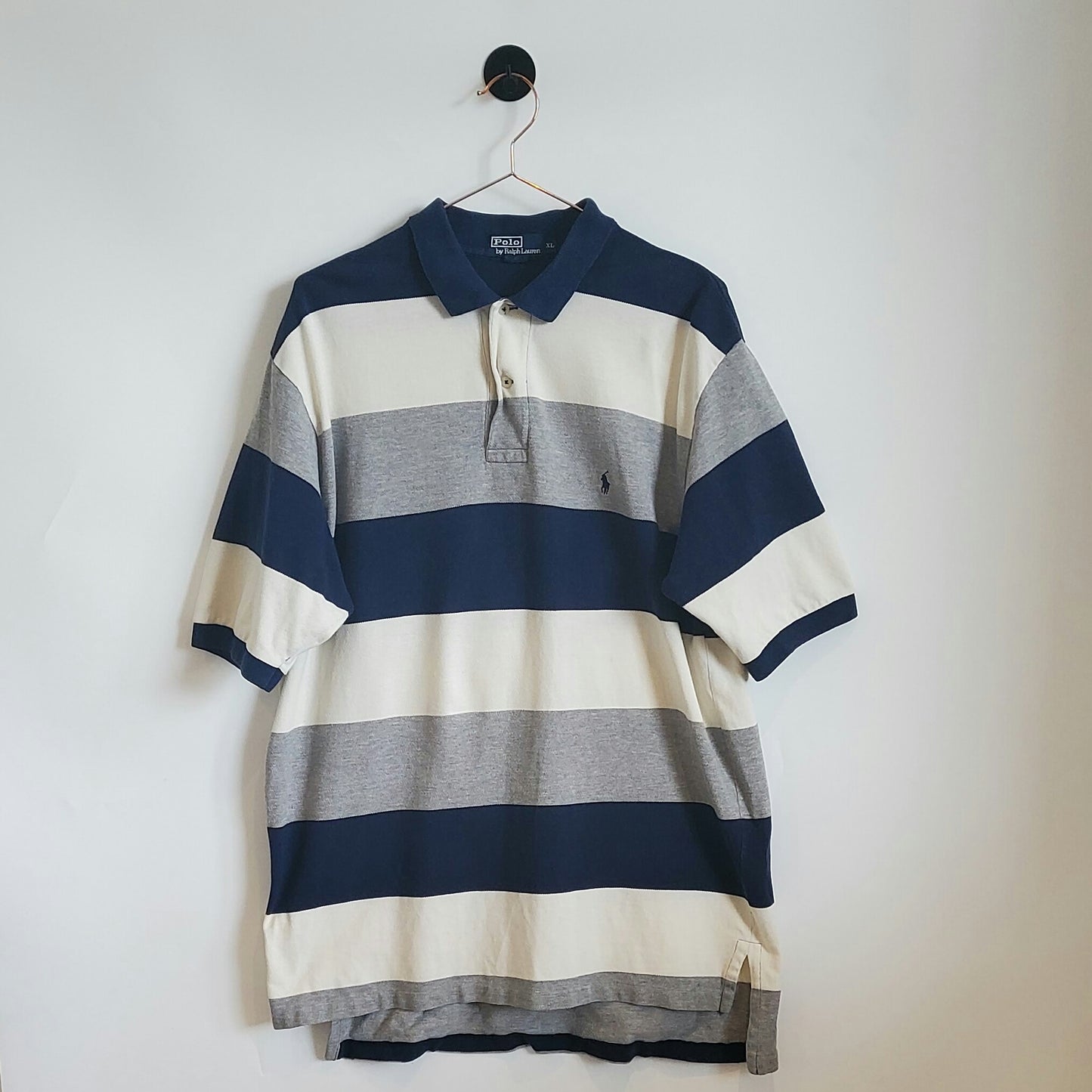 Vintage 90s Ralph Lauren Striped Polo Shirt Size XL – Vintage