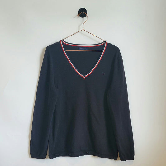 Vintage 90s V-Neck Tommy Hilfiger Jumper | Size M