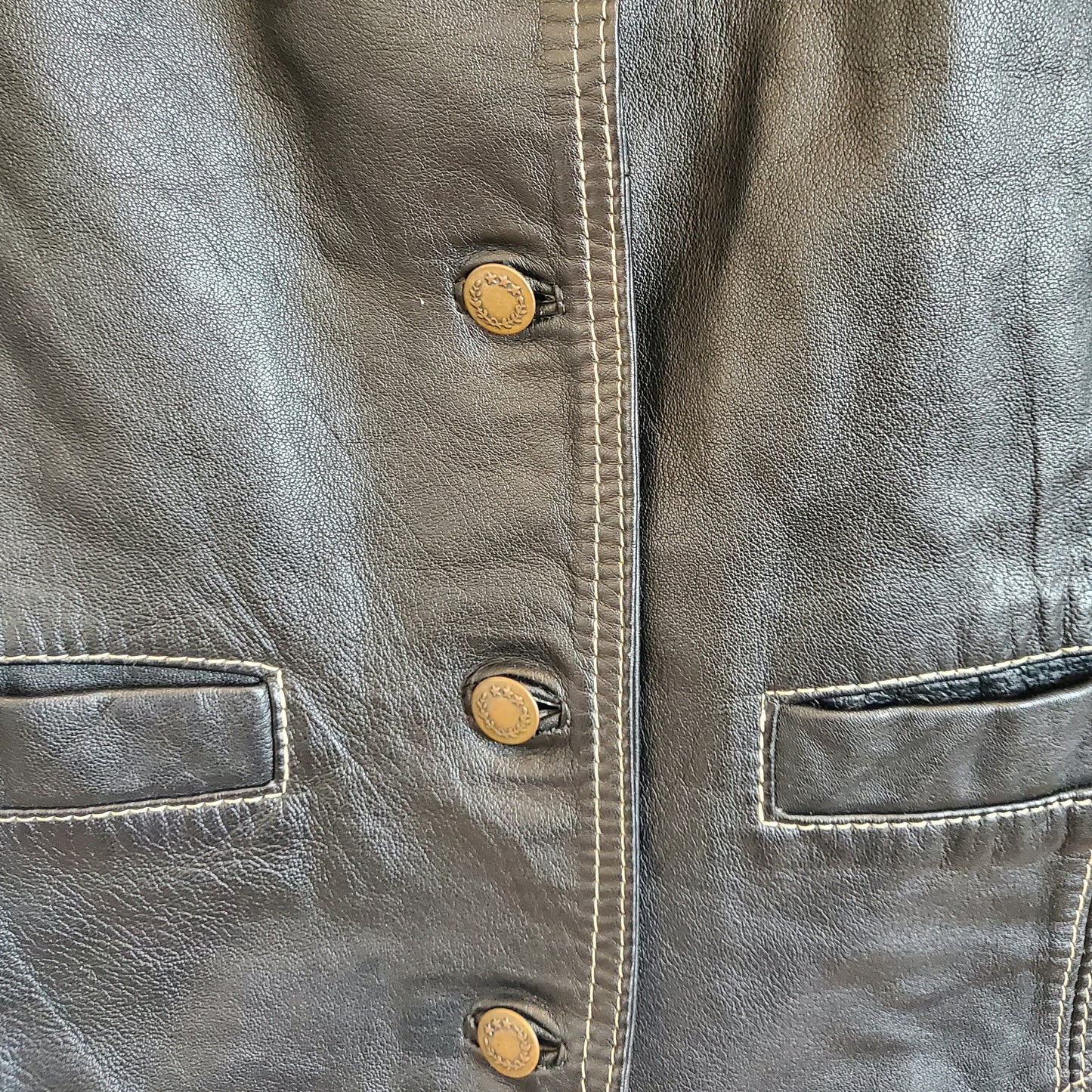 Vintage 90's Leather Waistcoat | Size 10