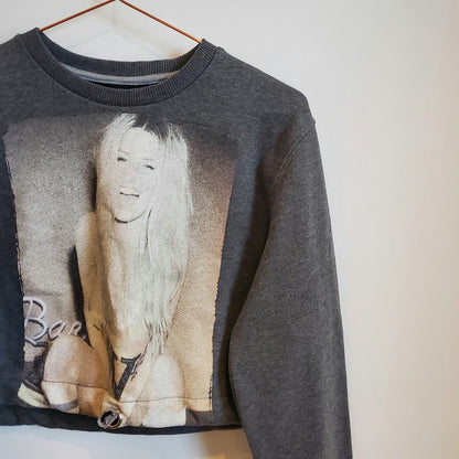 Vintage Y2K Naked Lady Graphic Crop Sweatshirt | Size 10