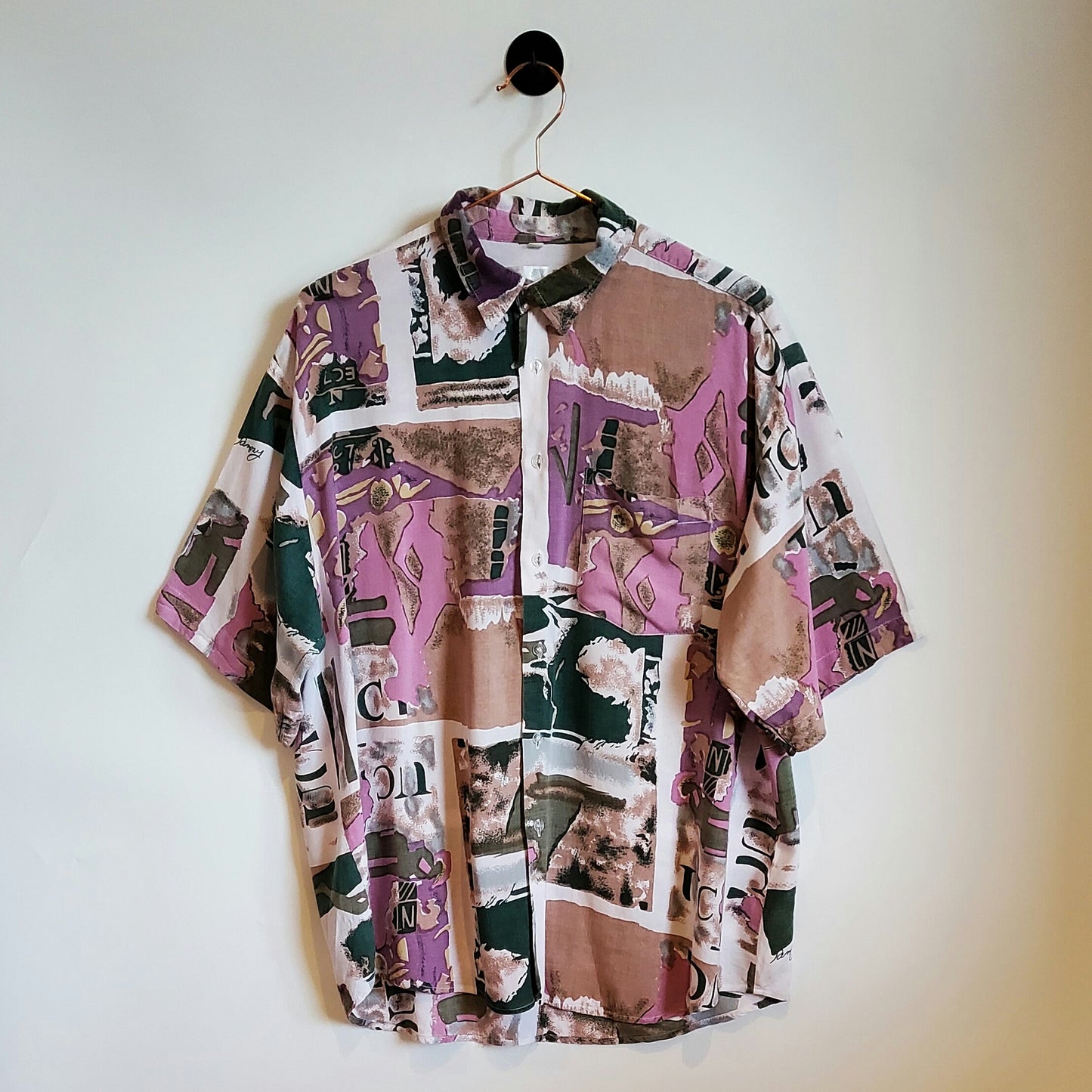 Vintage 90's Abstract Funky Pattern Shirt | Size XL
