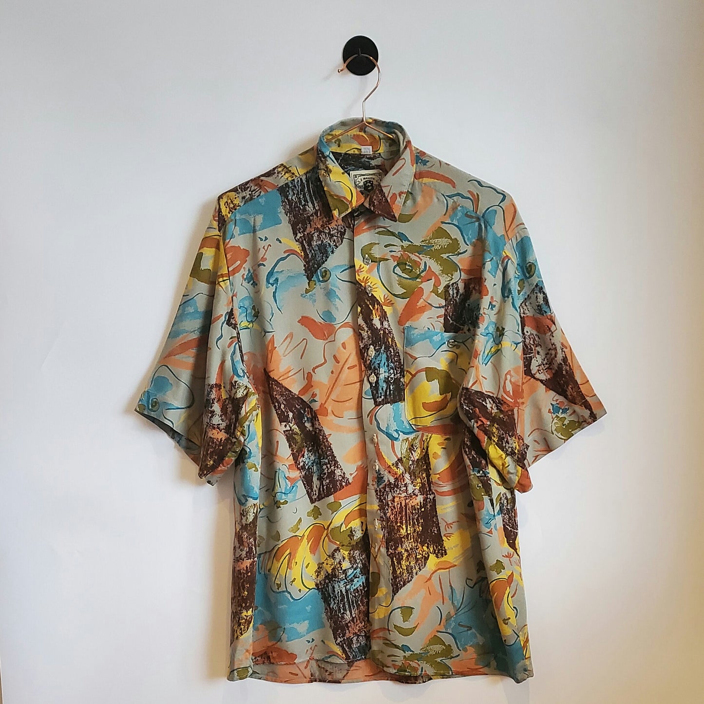 Vintage 90s Crazy Pattern Festival Shirt | Size M