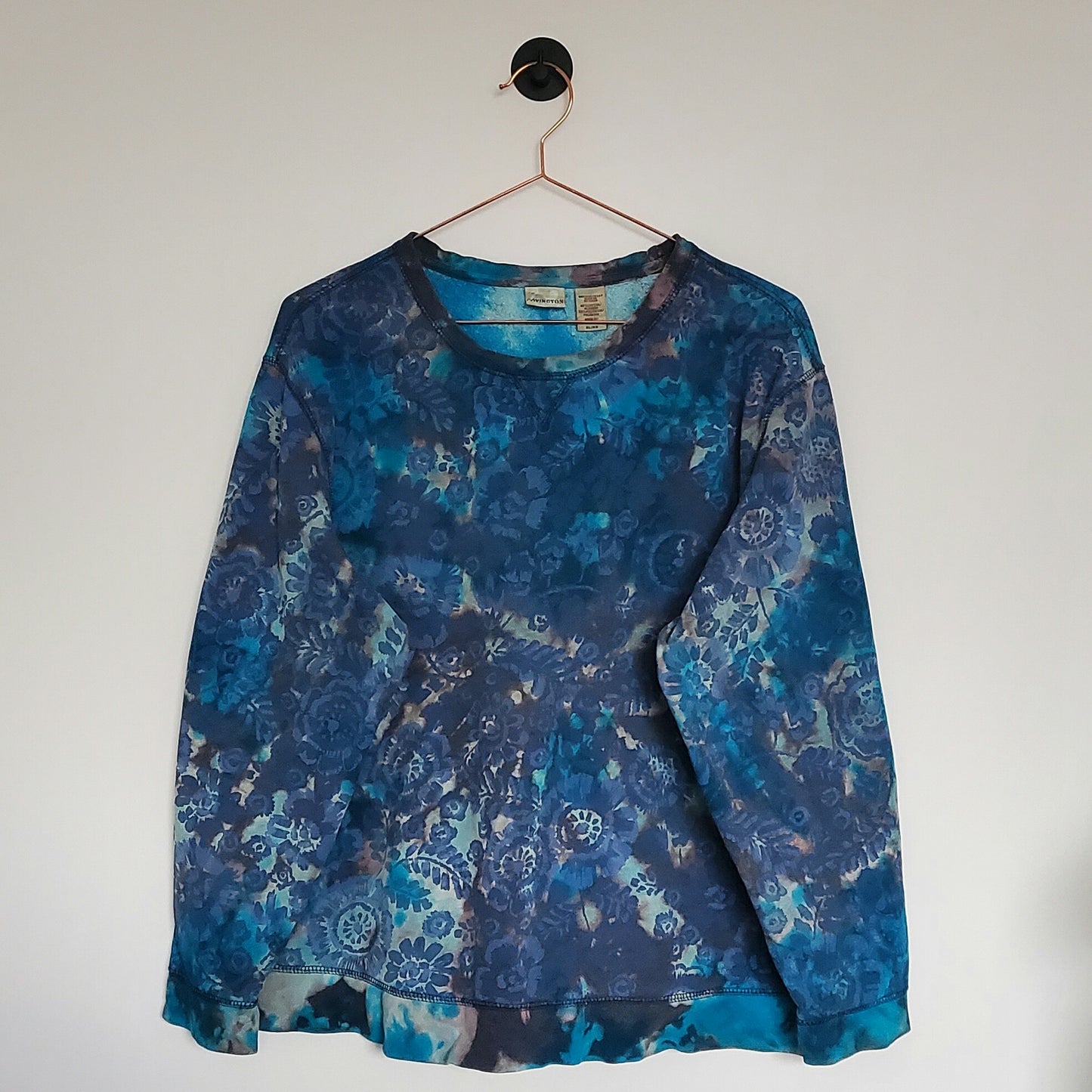 Reworked Floral Tie-Dye Sweatshirt | Size XL