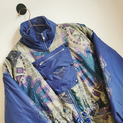 Vintage 90's Retro Pattern Ski Jacket | Size M