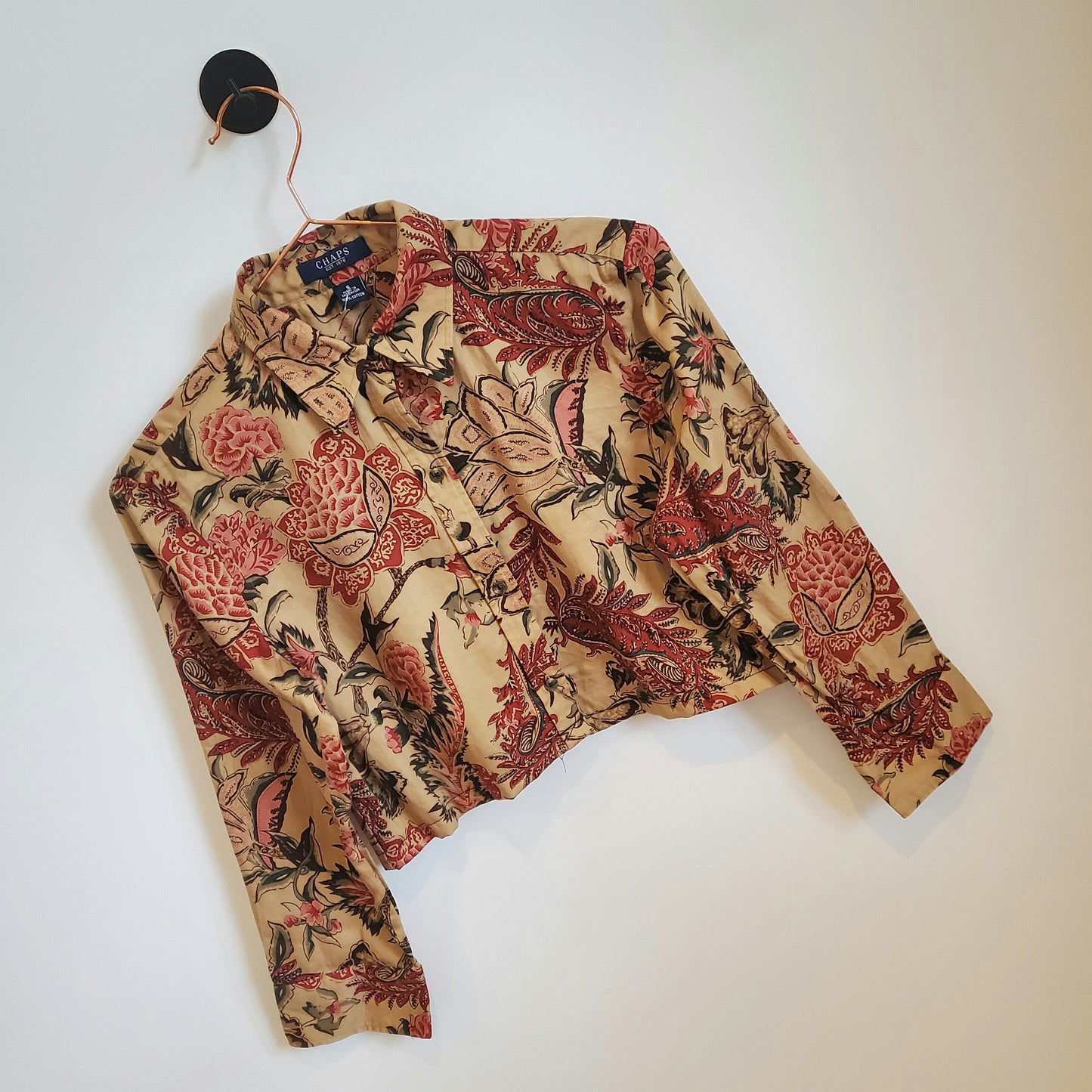 Reworked Vintage Floral Cropped Shirt | Size 6-8