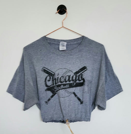 Reworked Chicago Baseball Graphic Cropped Tee | Size 10-12