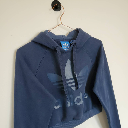 Reworked Crop Adidas Hoodie | Size 8