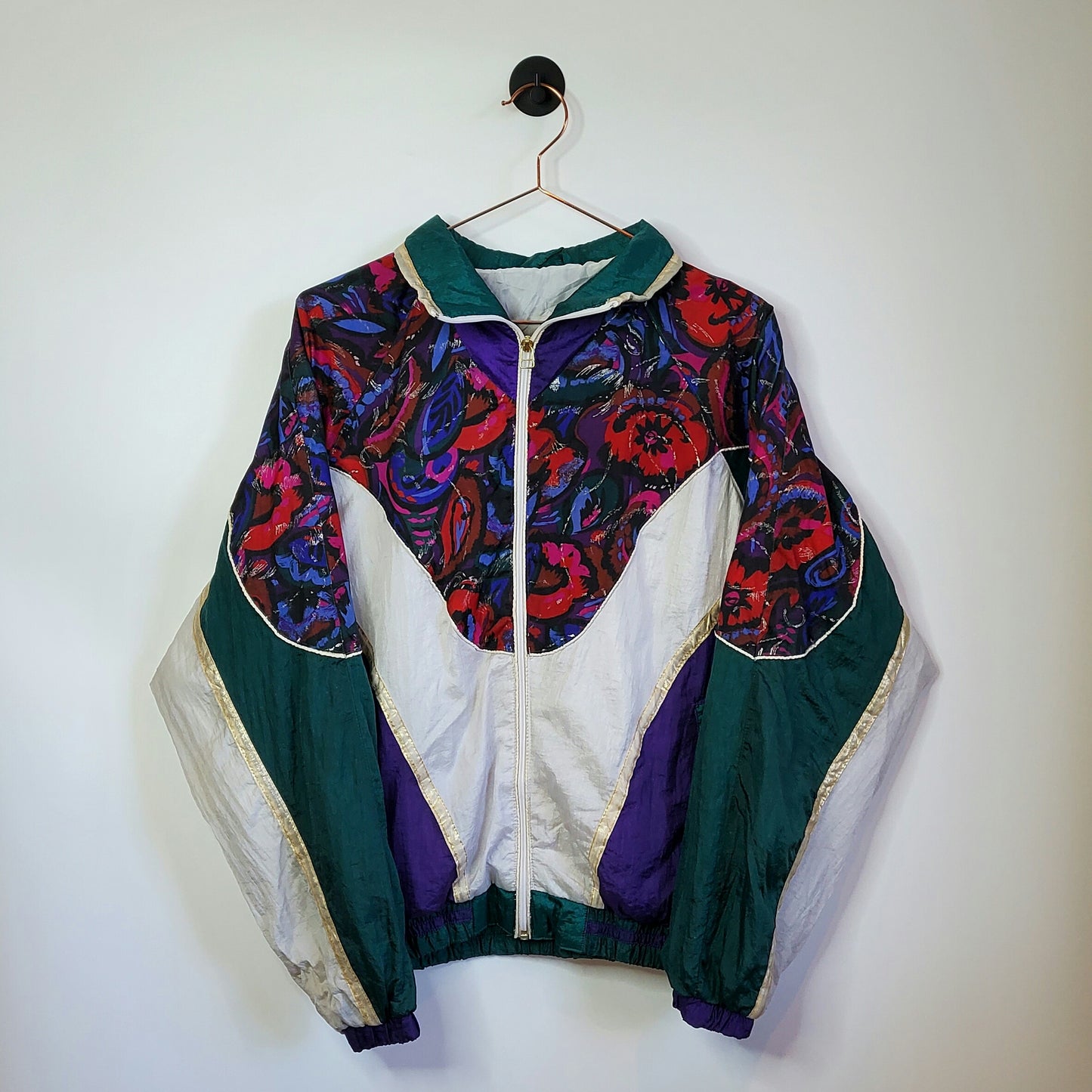 Vintage 80's Funky Pattern Windbreaker Jacket| Size L