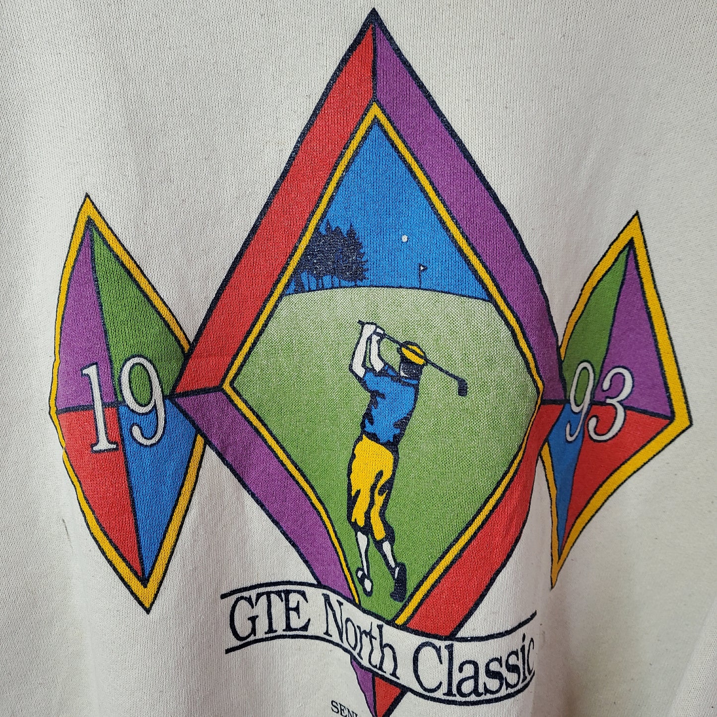 Upcycled Vintage PGA Golf Crop Sweatshirt Cream Size 14-16