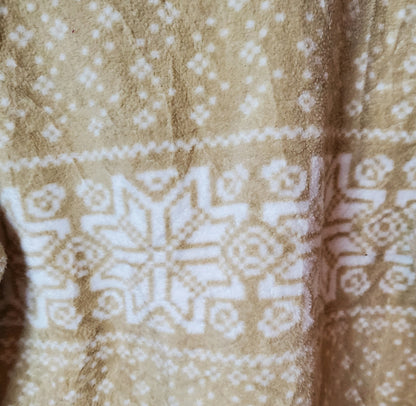 Vintage 90's Snowflake Winter Pattern Fleece Cream Size 8-10