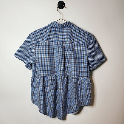Vintage Upcycled Women's Ralph Lauren Smock Shirt Blue Size 6-8