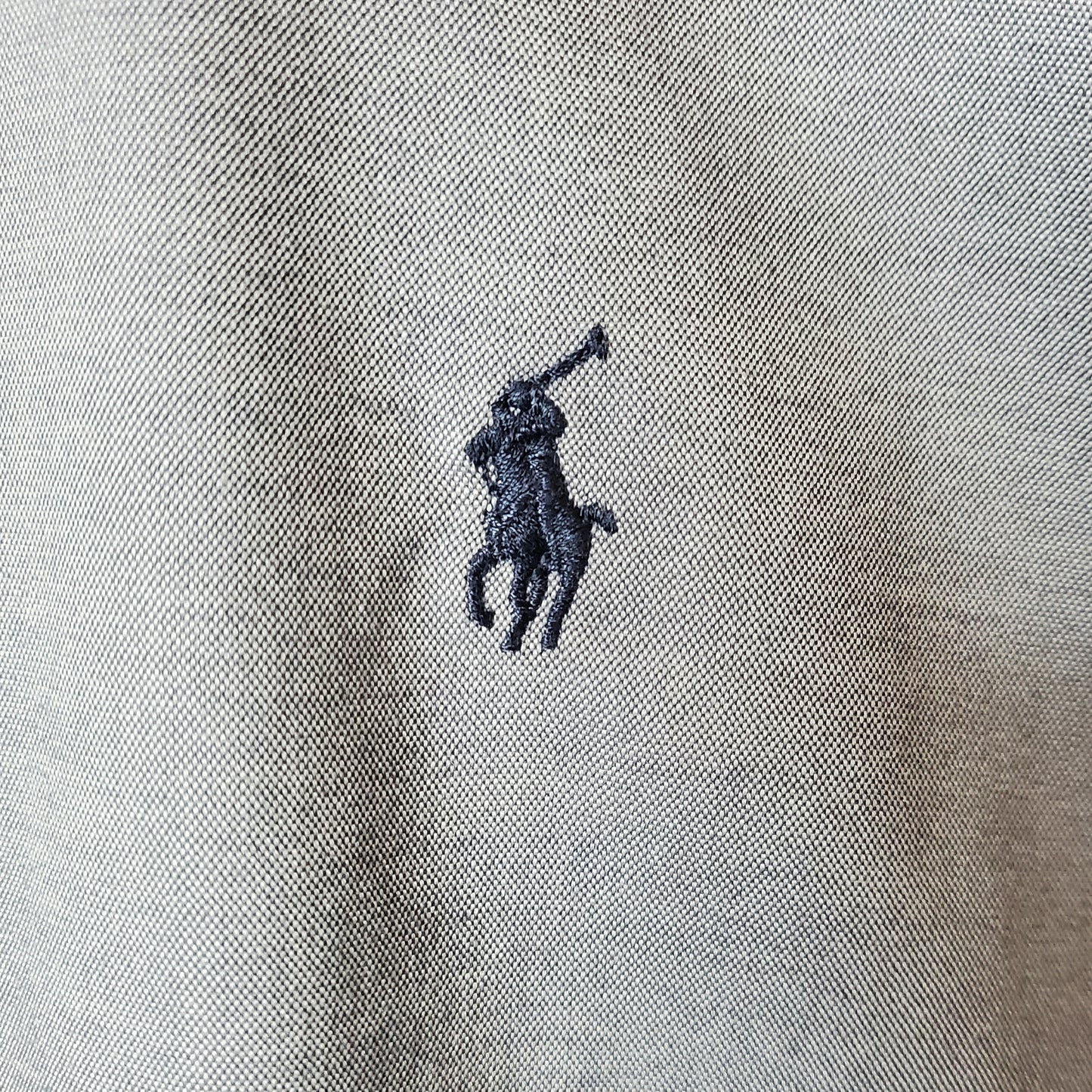 Vintage Upcycled Women's Ralph Lauren Smock Shirt Grey Size 6-8