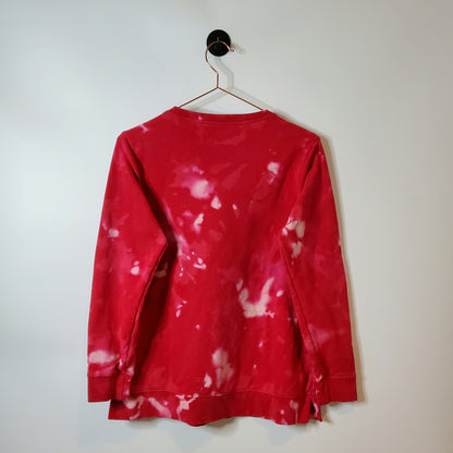 Upcycled Vintage Tie-Dye Sweatshirt Red Size Small