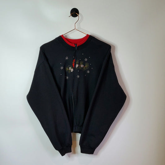 Reworked Vintage 90s Embroidered Sweatshirt | Size 12-14