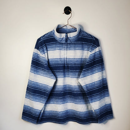 Vintage 80's Stripe Vintage Fleece Jumper Blue Size L
