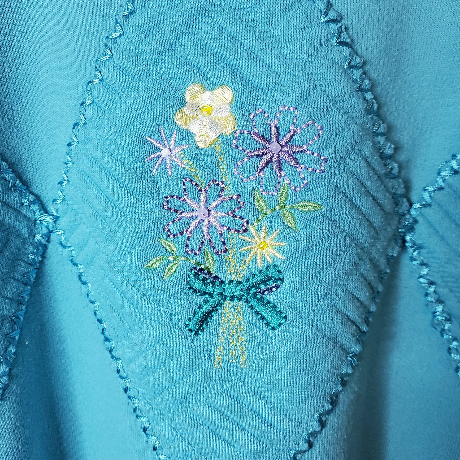 Vintage 90's Alfred Dunner Embroidered Sweatshirt Blue Size M