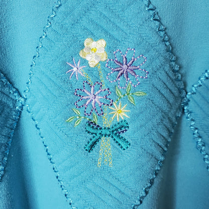 Vintage 90's Alfred Dunner Embroidered Sweatshirt Blue Size M