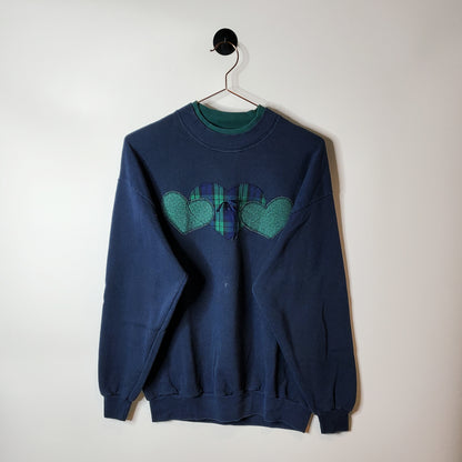 Vintage 90s Lee Hart Embroidered Sweatshirt Navy Size L