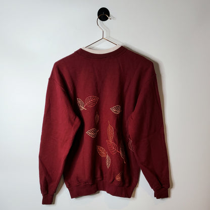 Vintage 90's Leaf Print Sweatshirt | Size M