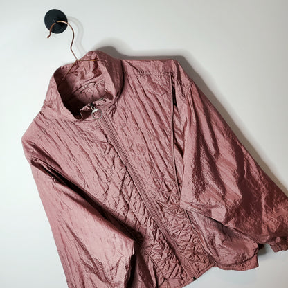 80s Vintage Kiks Quilted Detail Windbreaker Jacket Pink Size Large