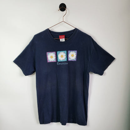 Vintage 90s Floral Graphic T-shirt | Size M