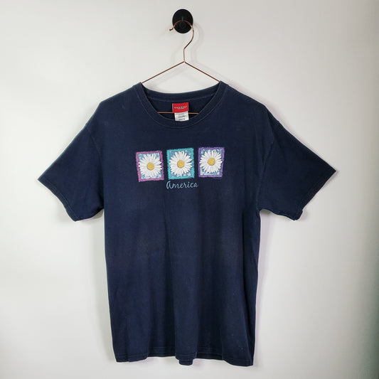 Vintage 90s Floral Graphic T-shirt | Size M