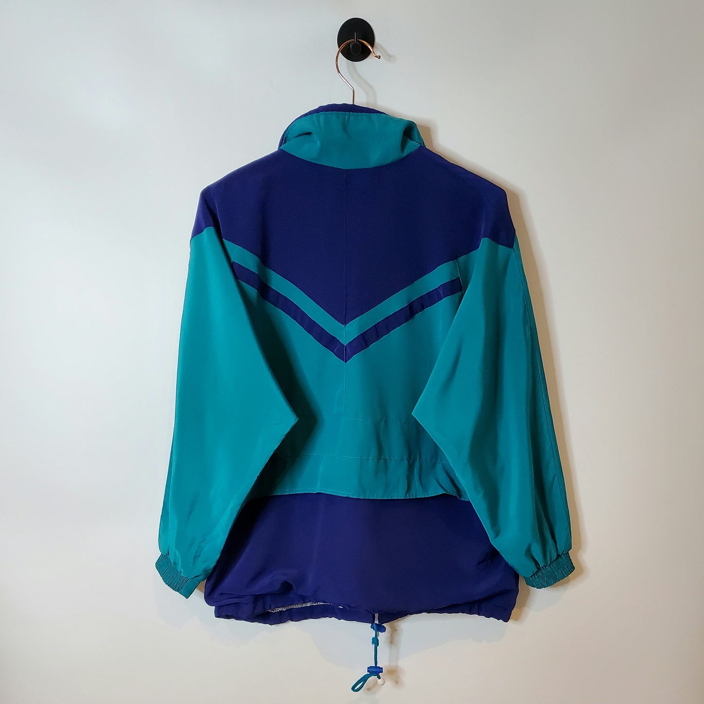 90s Challenge Windbreaker Sports Jacket Blue and Teal Size 12-14