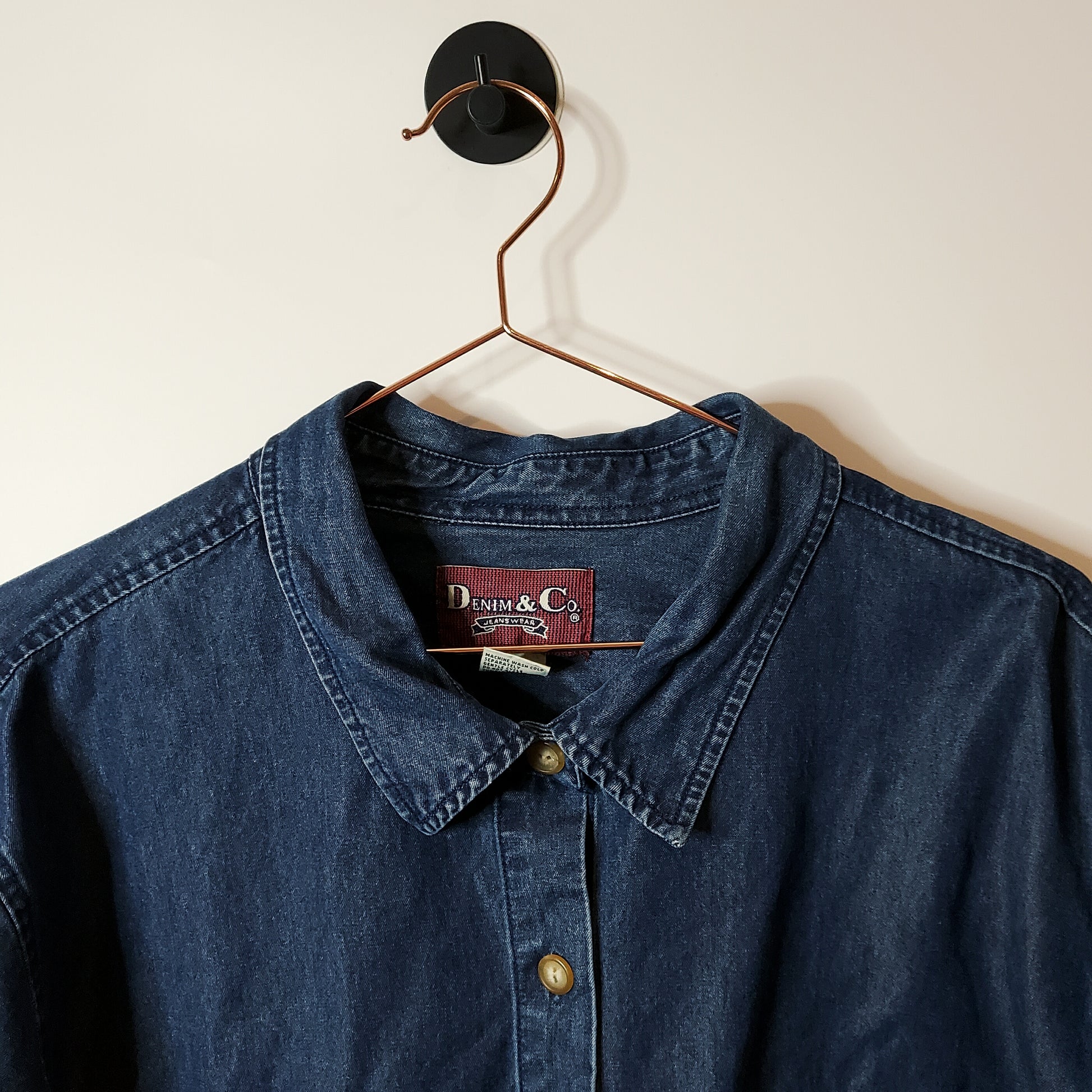 Blue Reworked Crop Denim Shirt Jacket - Size 18-20