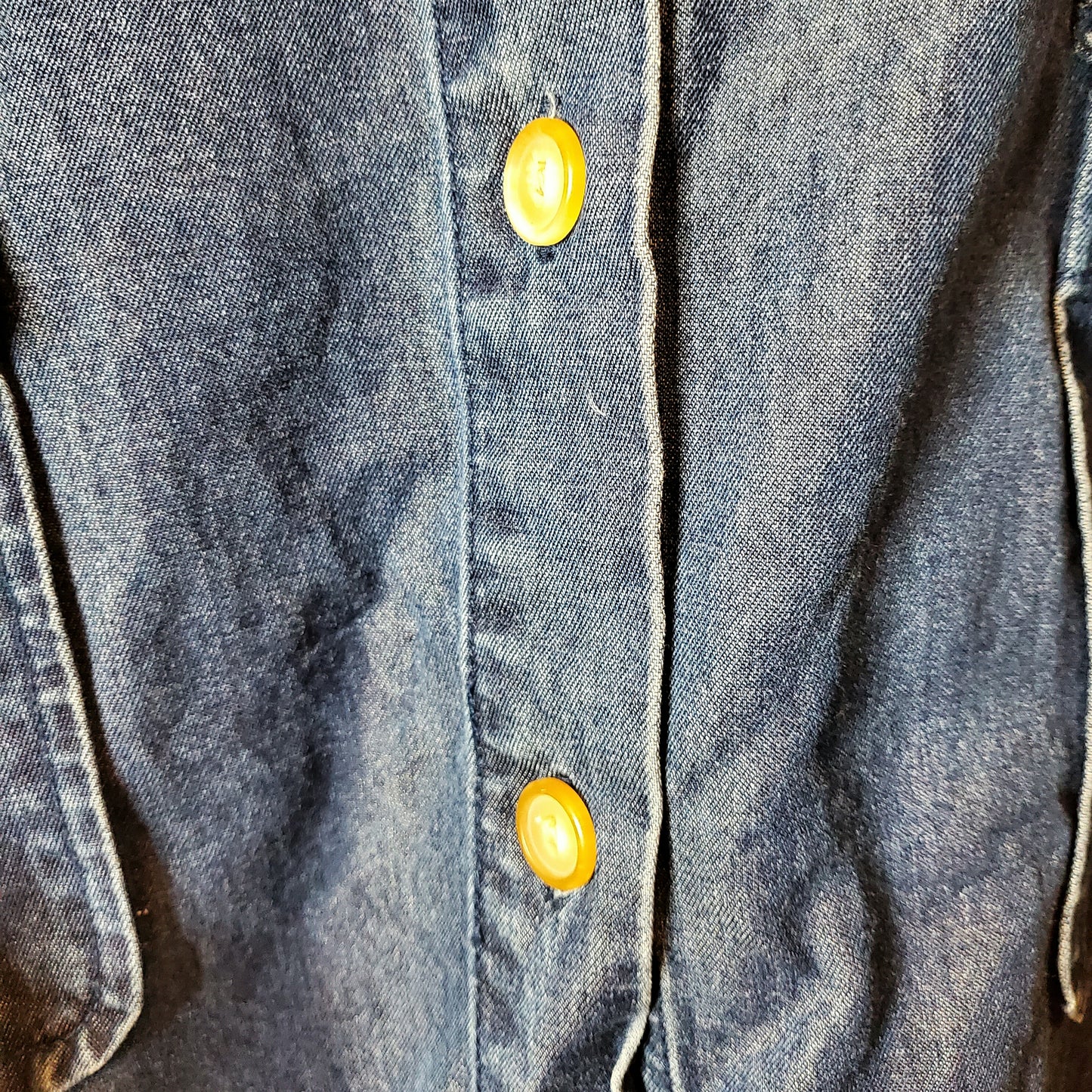 Blue Reworked Crop Denim Shirt Jacket - Size 18-20